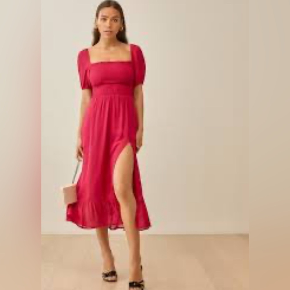 Reformation Meadow midi dress - Size 2 - Rhubarb color